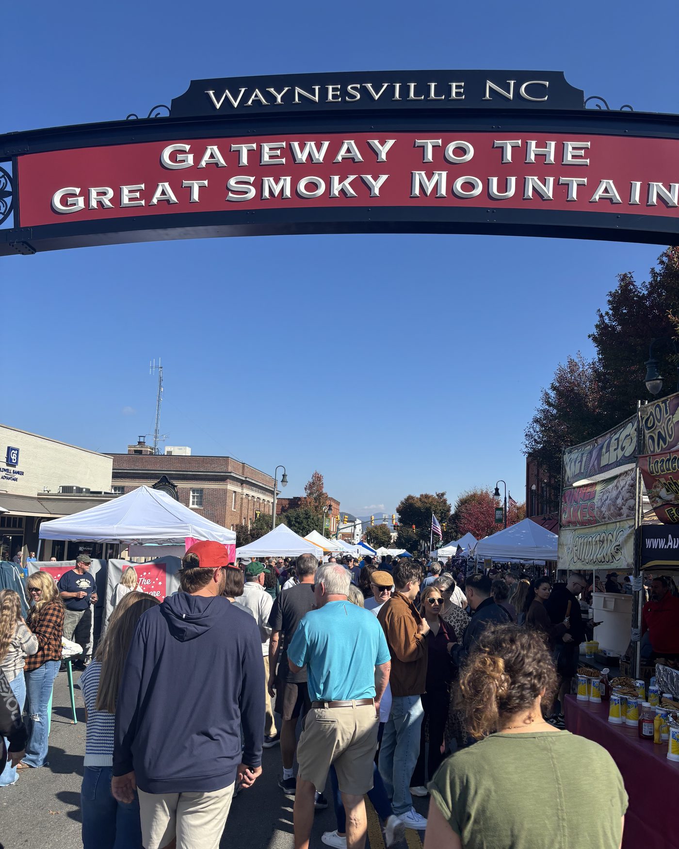 Crowds on Main Street during the Apple Harvest Festival in Waynesville NC
