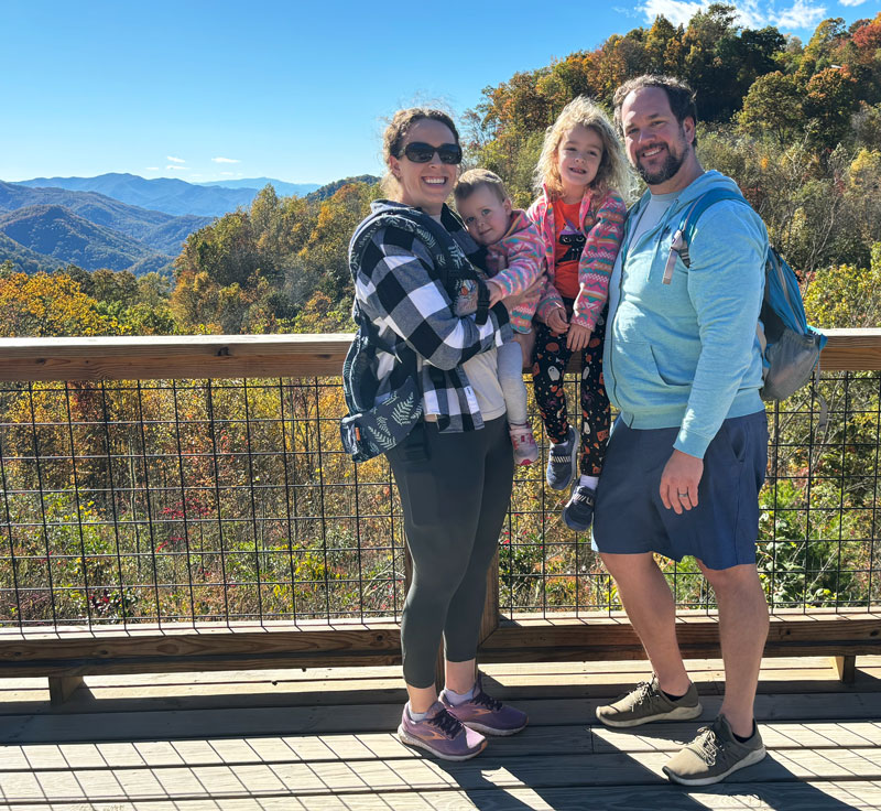 The Shrum family — your hosts at The Glenway Chalet, Maggie Valley NC